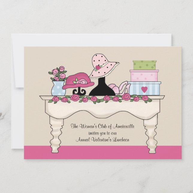 Boudoir Table Luncheon Invitation (Front)