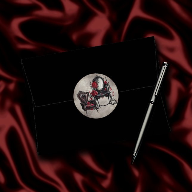 Boudoir | Vanity Mirror and Victorian Parlour Chai Classic Round Sticker (Creator Uploaded)