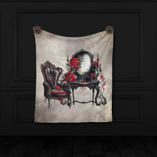 Boudoir   Vanity Mirror and Victorian Parlour Chai Fleece Blanket