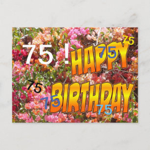 Bougainvillea Age Template Birthday Postcard
