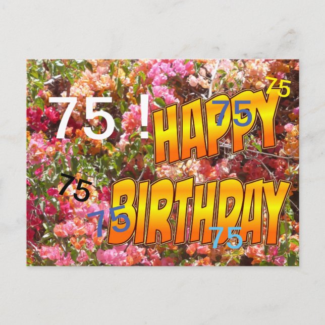 Bougainvillea Age Template Birthday Postcard (Front)