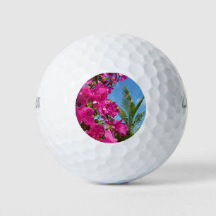 Bougainvillea and Palm Tree Tropical Nature Scene Golf Balls