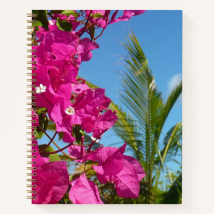 Bougainvillea and Palm Tree Tropical Nature Scene Notebook