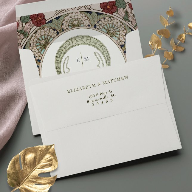 Bougainvillea Art Nouveau Vintage Mucha Envelope (Creator Uploaded)