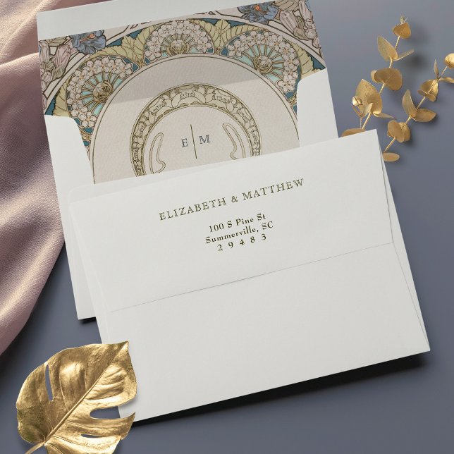 Bougainvillea Art Nouveau Vintage Mucha Envelope (Creator Uploaded)