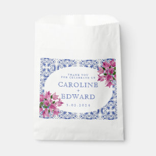 Bougainvillea Bluetile Mediterranean Wedding Favour Bag