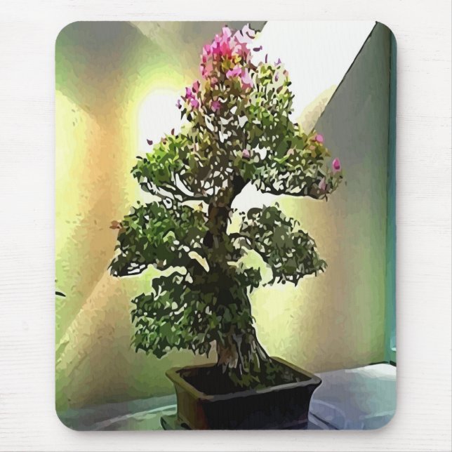 Bougainvillea Bonsai Tree Mouse Pad (Front)