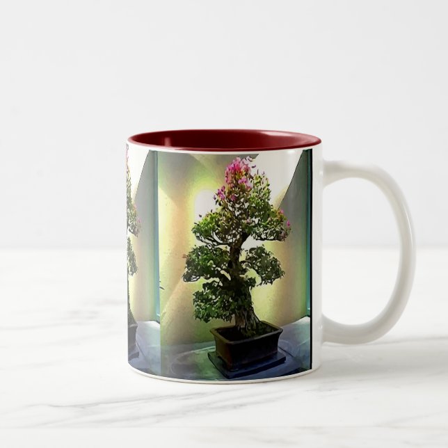 Bougainvillea Bonsai Tree Two-Tone Coffee Mug (Right)