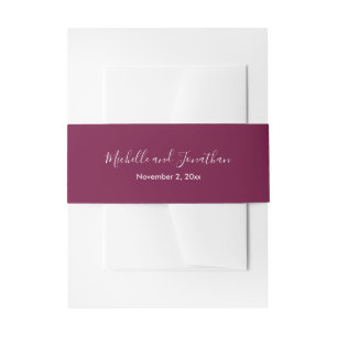 Bougainvillea Burgundy Wedding  Invitation Belly B Invitation Belly Band