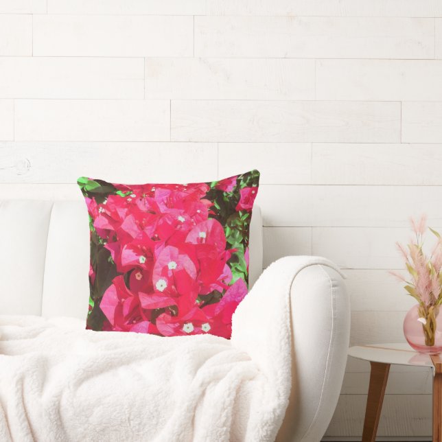 Bougainvillea Cascade Throw Pillow (Couch)