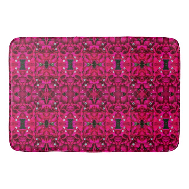 Bougainvillea Deep Pink Bath Mat (Front)