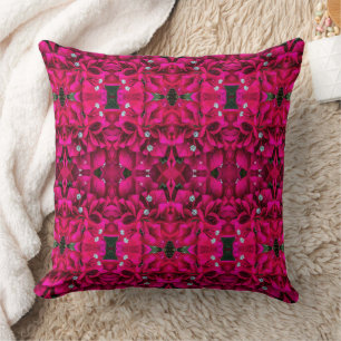 Bougainvillea Deep Pink Throw Pillow
