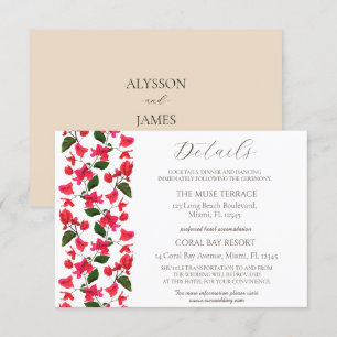 Bougainvillea Enclosure Wedding Details Card