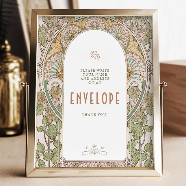 Bougainvillea Envelope Sign Guests Vintage Classic (Creator Uploaded)