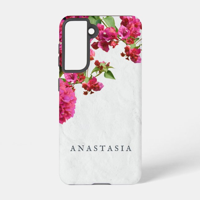 Bougainvillea Floral Mediterranean Greek Island Samsung Galaxy S21 Case (Back)