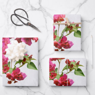 Bougainvillea Floral Mediterranean Greek Island  Wrapping Paper Sheet