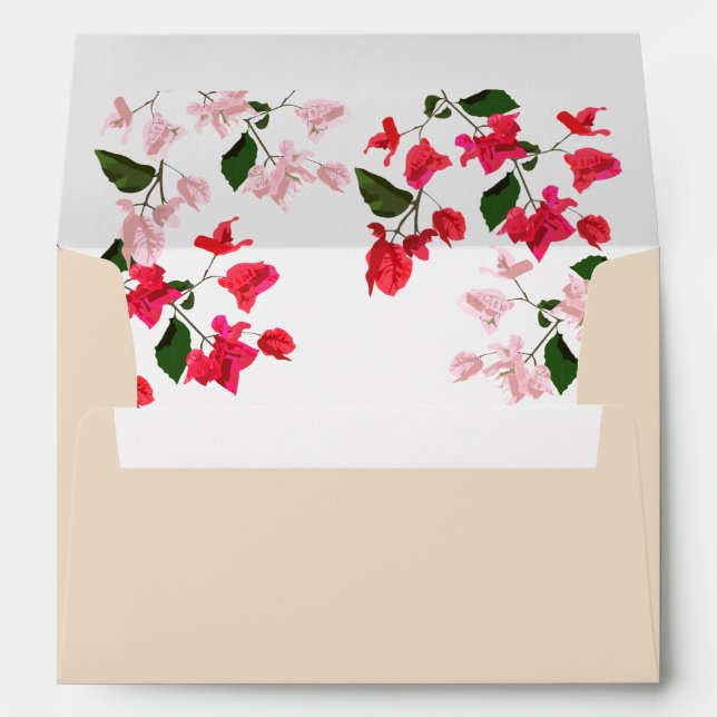 Bougainvillea Flower Wedding Envelope (Back (Bottom))