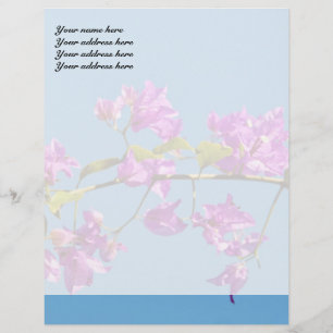 Bougainvillea Flowers Custom Letterhead