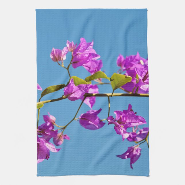Bougainvillea Flowers Tea Towel (Vertical)
