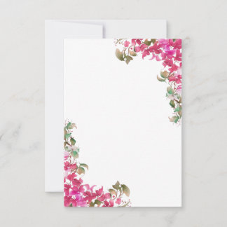 Bougainvillea Flowers Watercolor Magenta Card