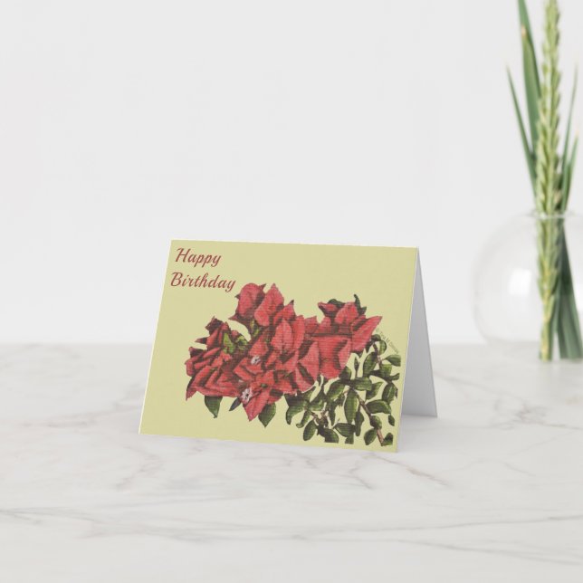 Bougainvillea Folded Greeting Card (Front)