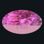 Bougainvillea full bookplate oval sticker<br><div class="desc">Magenta bougainvillea in full bloom - customise with the text of your choice. A practical and pretty year-end gift for your child's favourite teacher.</div>
