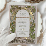 Bougainvillea Green Gold Wedding Art Nouveau Mucha<br><div class="desc">Art Nouveau Vintage Floral Green & Gold Wedding Invitations by Alphonse Mucha in a romantic and whimsical design using Real Gold Foil. Victorian flourishes complement classic art deco fonts. Please enter your custom information, and you're done. If you wish to change the design further, simply click the blue "Customise It"...</div>