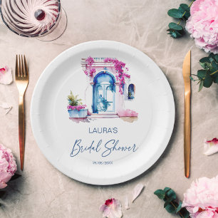 Bougainvillea Mediterranean themed bridal shower Paper Plate