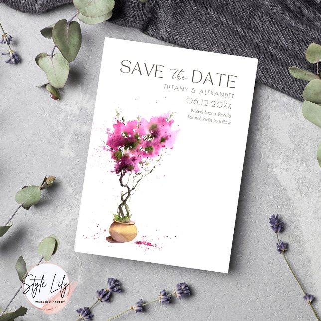 Bougainvillea Photo Summer Wedding  Save The Date (Creator Uploaded)