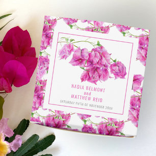 Bougainvillea pink watercolor wedding favour box