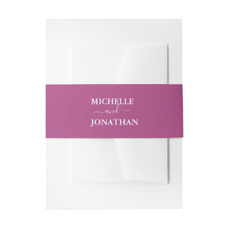 Bougainvillea Pink Wedding  Invitation Belly Band