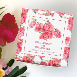 Bougainvillea red watercolor botanical wedding art favour box