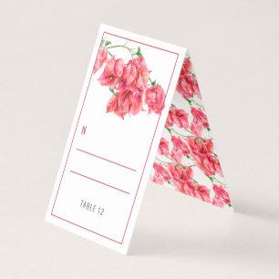 Bougainvillea red wedding guest place tent cards