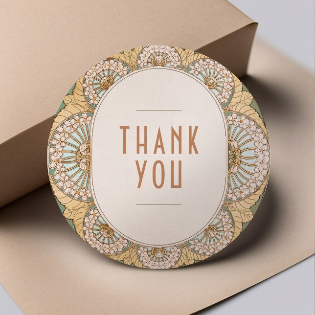 Bougainvillea Thank You Sticker Art Nouveau (Creator Uploaded)