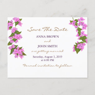 Bougainvillea Tropical Save The Date Announcement Postcard