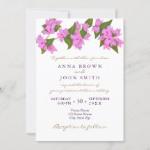 Bougainvillea Tropical Wedding Invitation