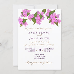 Bougainvillea Tropical Wedding Invitation