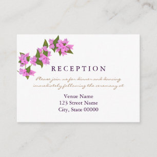Bougainvillea Tropical Wedding Reception Card