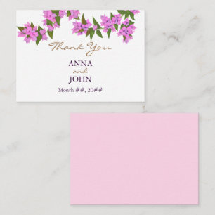 Bougainvillea Tropical Wedding Thank You Card v2