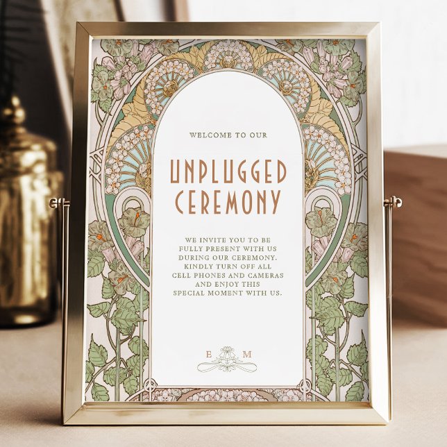 Bougainvillea Unplugged Ceremony Sign Art Nouveau (Creator Uploaded)