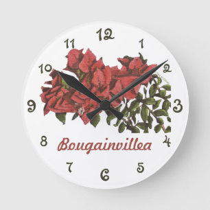 Bougainvillea Wall Clock