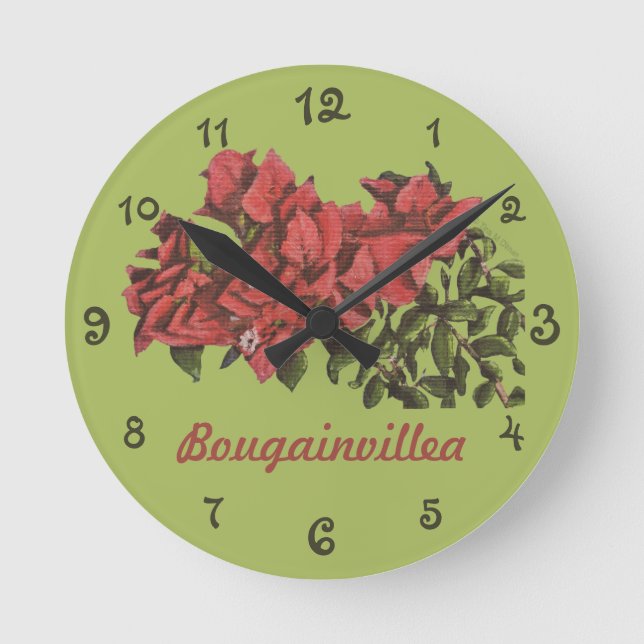 Bougainvillea Wall Clock (Front)