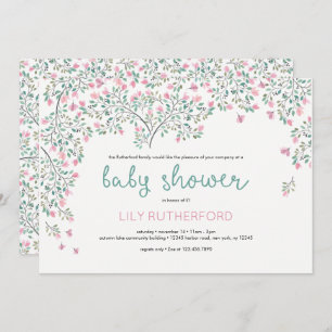 Bougainvillea Watercolor Baby Shower Invitation