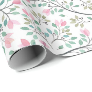 Bougainvillea Watercolor Wrapping Paper