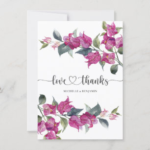 Bougainvillea Wedding Bridal Shower Thank You Card