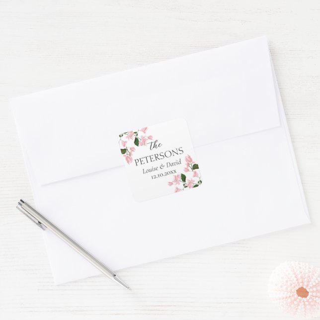 Bougainvillea Wedding Gifts & Favours Sticker (Envelope)