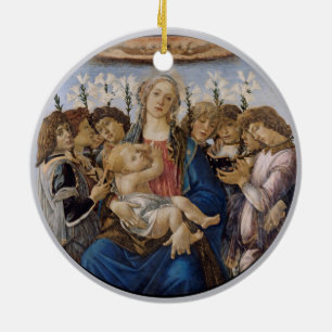 Bougereau and Botticelli Mary Jesus and Angels Ceramic Ornament