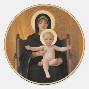 Bougereau Virgin and Child Classic Round Sticker