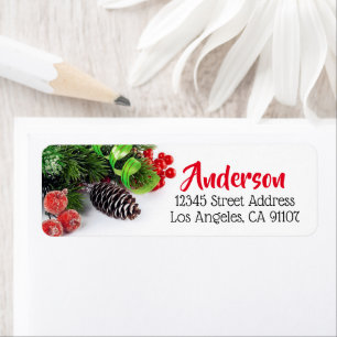 Boughs & Berries Holiday Return Address Label