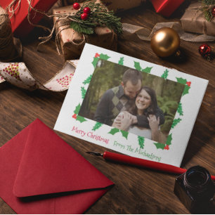 Boughs & Holly Christmas Holiday Card